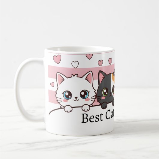 Tasse à café personnalisée avec un chat de dessin (Gauche)