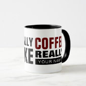 Tasse à café personnalisée avec une grosse typogra (Devant droit)