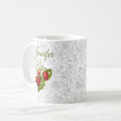 Tasse à café personnalisée fraise (Devant gauche)