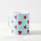 Tasse à café personnalisée Fun Summer Blue Pastèqu (Devant gauche)
