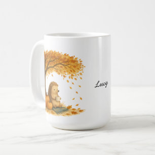 Tasse à café personnalisée Hérisson d'automne sous
