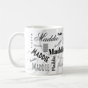 Tasse à café personnalisée Maddie Noir Blanc