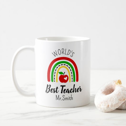 Tasse à café personnalisée Meilleur Professeur du (Avec donut)