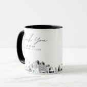 Tasse à café personnalisée minimale pour mariage à (Devant gauche)