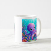 Tasse à café Pieuvre Violette Drôle (Devant droit)