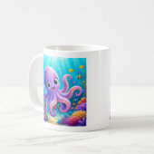 Tasse à café Pieuvre Violette Drôle (Devant gauche)