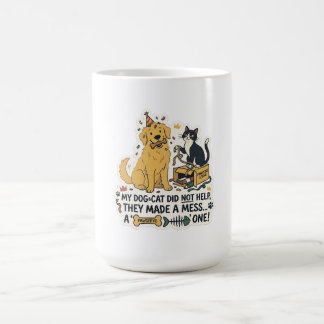 Tasse à café pour amateur de chats et chiens drôle