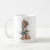 Tasse à Café pour Amoureux de Macarons avec Chaton (Gauche)