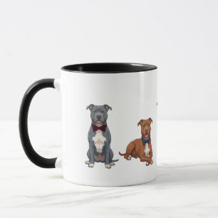 Tasse à café pour chien Pit Bull élégant nœud papi