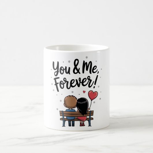 Tasse à café pour couple romantique (Centre)