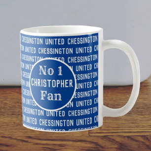 Tasse à café pour fan de football bleu ou partisan