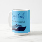 Tasse à café professionnelle de croisière bleue (Devant gauche)