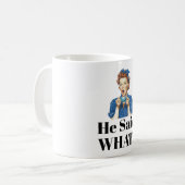 Tasse à café 'Qu'a-t-il dit ?' (Devant gauche)