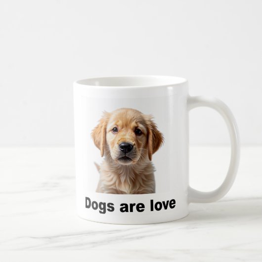 tasse à café qui proclame fièrement : "Les chiens (Droite)
