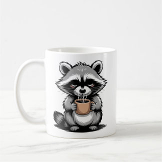 Tasse à café Raton Laveur Drôle, Café D'abord, Dis