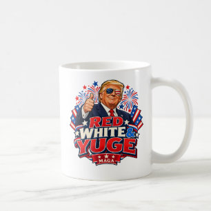 Tasse à café recto-verso avec drapeau rouge blanc 