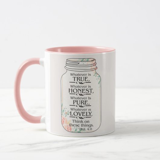 Tasse à café 'Réfléchissez à ces choses' (Gauche)