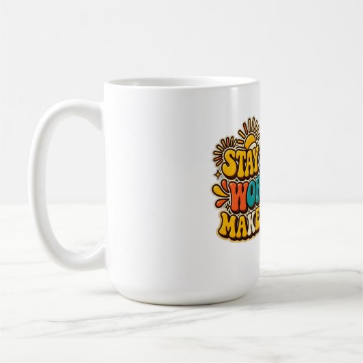 Tasse à café Restez Positive Rétro (Gauche)