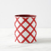 Tasse à café rétro carrés rouges et blancs (Centre)