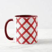 Tasse à café rétro carrés rouges et blancs (Gauche)