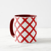 Tasse à café rétro carrés rouges et blancs (Devant gauche)