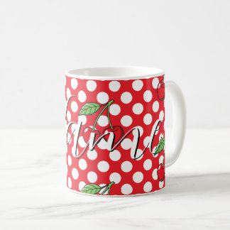 Tasse à café Rétro Cerise et Points