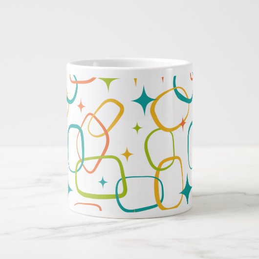 Tasse à café rétro mi-siècle Atomique avec éclat (Devant)