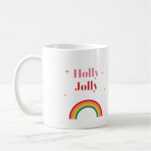 Tasse à café rétro Noël années 70 arc-en-ciel Holl