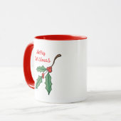 Tasse à café rétro Noël houx  (Devant gauche)