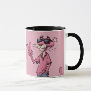 Tasse à café rétro rose Panthère dessin animé   