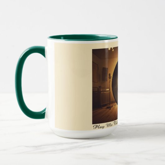 Tasse à café Rétro Vinyle Guitare (Gauche)