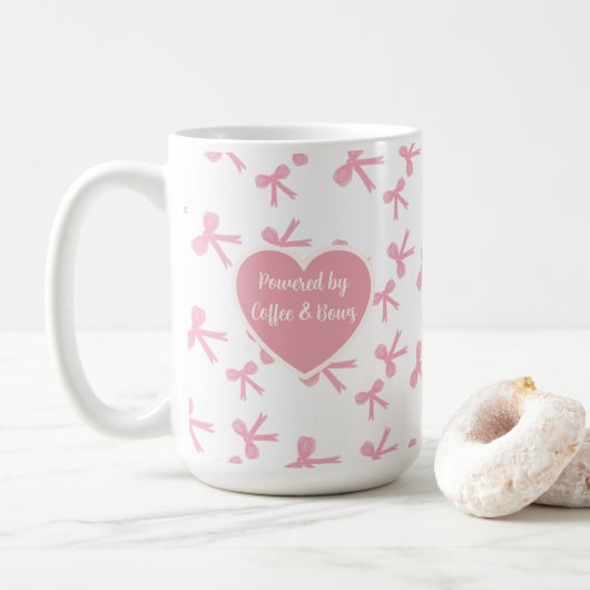Tasse à café Rêves de ruban rose (Avec donut)