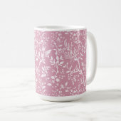 Tasse à café rose botanique (Devant droit)