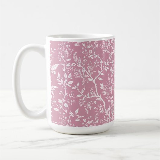 Tasse à café rose botanique (Gauche)