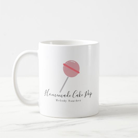 Tasse à café rose boule de cake pop fait maison bo (Gauche)