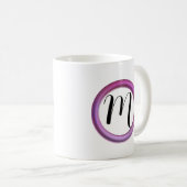Tasse à café rose cercle Monogramme (Devant droit)