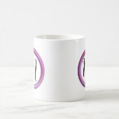 Tasse à café rose cercle Monogramme (Centre)