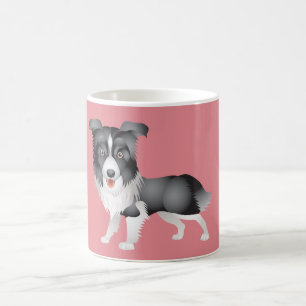 Tasse à café rose Chien Border Collie chiot Amour