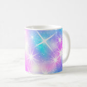 Tasse à café rose et bleu Iridescente, (Devant droit)