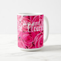 Tasse à café Rose Rose Pink Arrêtez-vous et achete