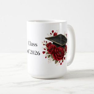 Tasse à café Roses Rouges Diplômé