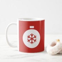 Tasse à café rouge Boule de Noël