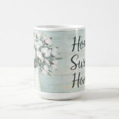 Tasse à café rustique de ferme Fleurs de coton (Centre)