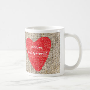 Tasse à café Saint-Valentin cœur tampon rouge toil