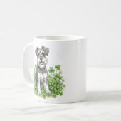 Tasse à café Schnauzer avec trèfles (Devant gauche)