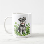 Tasse à café Schnauzer avec trèfles (Gauche)