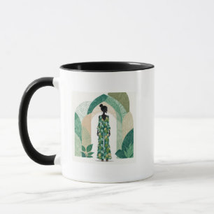 Tasse à café silhouette vert émeraude moderne