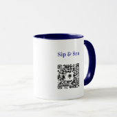 Tasse à café Sip & Sea avec code QR (Devant droit)