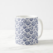 Tasse à café sur le thème de la coquille bleue (Devant droit)