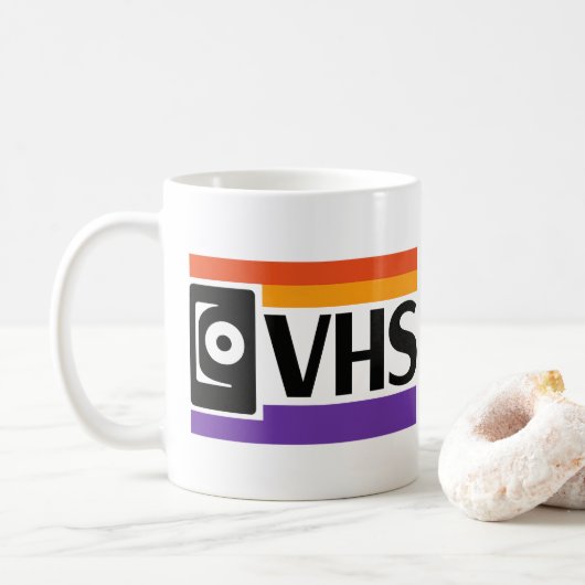 Tasse à café symbole VHS rétro - 80s 90s (Avec donut)